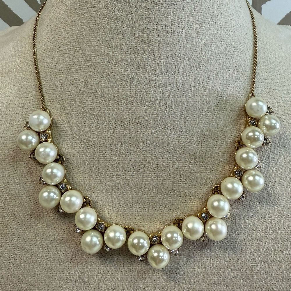 J Crew Faux Pearl & Crystal Necklace